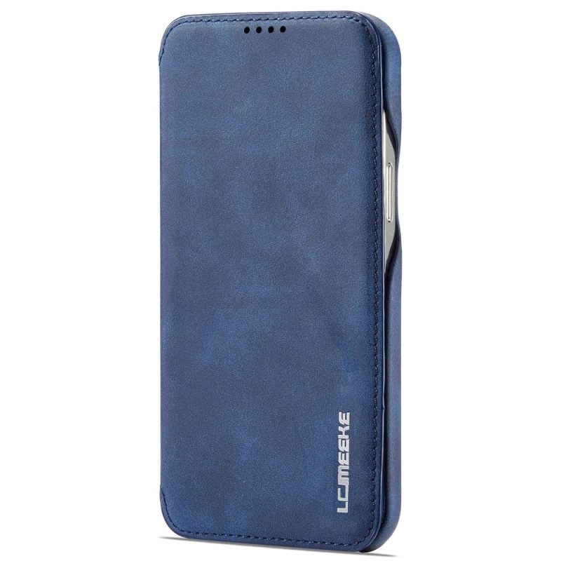 Bescherming Hoesje voor iPhone 14 Pro Max Folio-hoesje Lc.imeeke Ledereffect