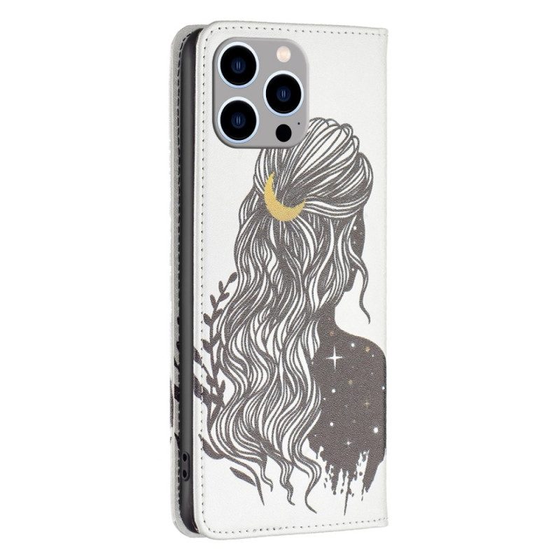 Bescherming Hoesje voor iPhone 14 Pro Max Folio-hoesje Mooi Haar