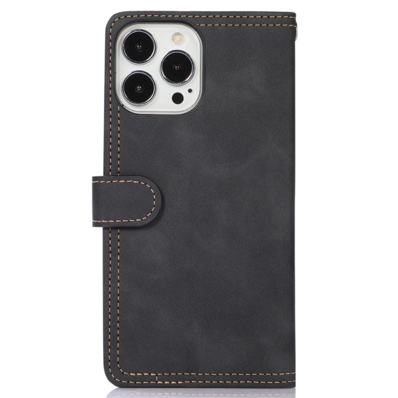 Bescherming Hoesje voor iPhone 14 Pro Max Folio-hoesje Spiegel Voorvak