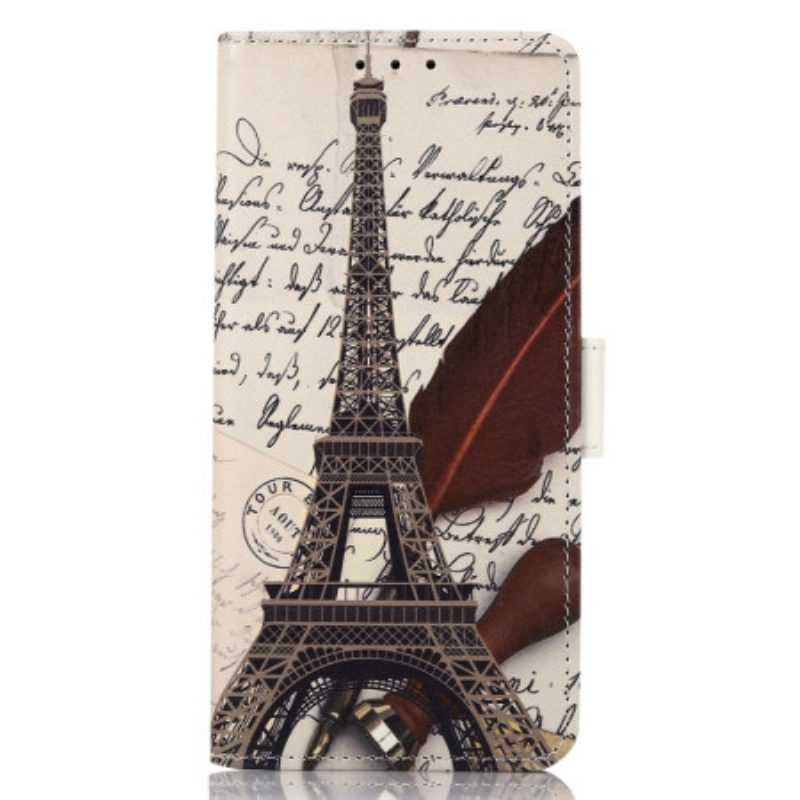 Flip Case voor iPhone 14 Pro Max Dichters Eiffeltoren