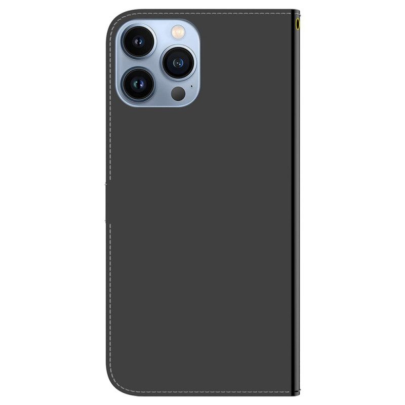 Folio-hoesje voor iPhone 14 Pro Max Spiegelhoes Van Imitatieleer