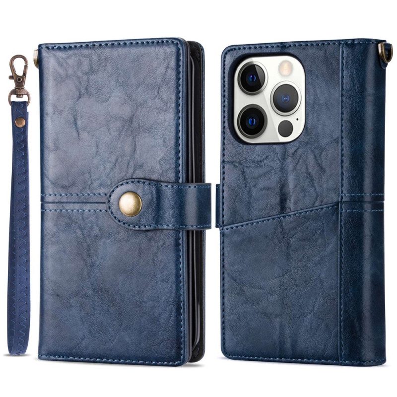 Folio-hoesje voor iPhone 14 Pro Max Vintage Multifunctioneel