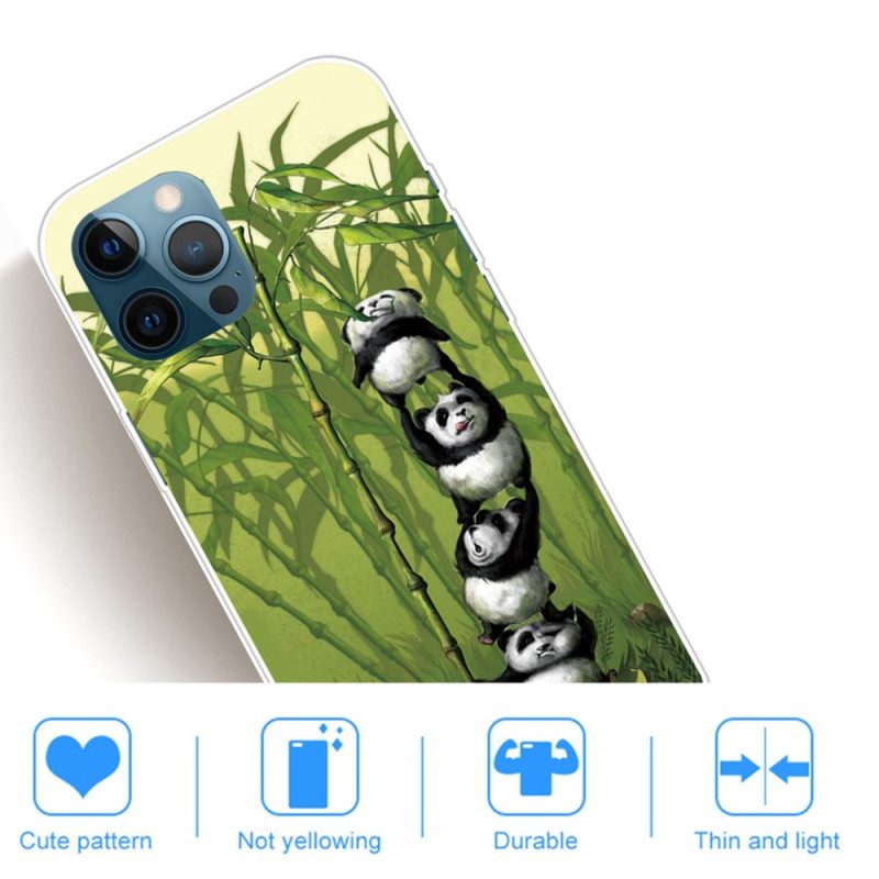 Hoesje voor iPhone 14 Pro Max Stelletje Panda's