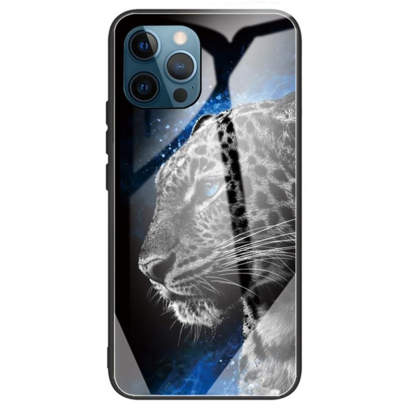 Hoesje voor iPhone 14 Pro Max Tijger Gehard Glas