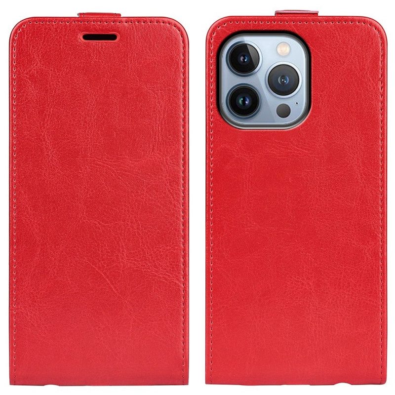 Leren Hoesje voor iPhone 14 Pro Max Folio-hoesje Verticale Flap Leer Effect