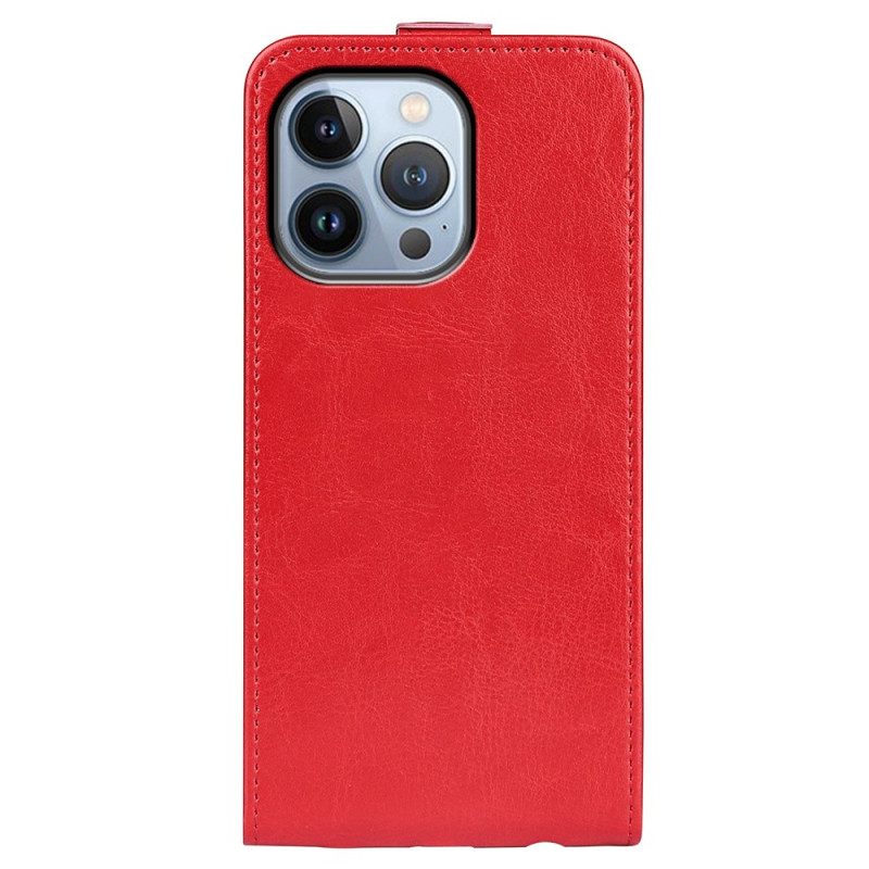 Leren Hoesje voor iPhone 14 Pro Max Folio-hoesje Verticale Flap Leer Effect