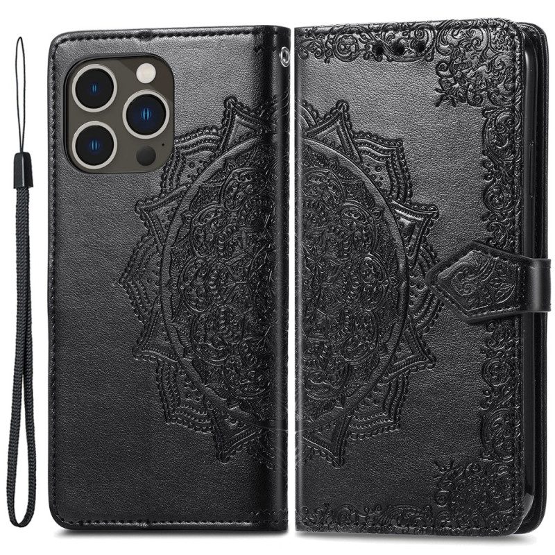 Folio-hoesje voor iPhone 15 Pro Barokmandala