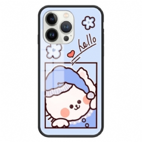 Hoesje voor iPhone 15 Pro Blauw Cat Gehard Glas