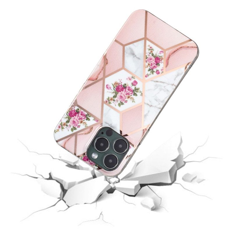 Hoesje voor iPhone 15 Pro Bloemenmarmer