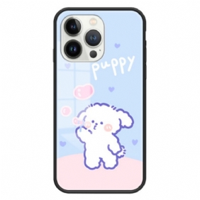 Hoesje voor iPhone 15 Pro Bubble Dog Gehard Glas