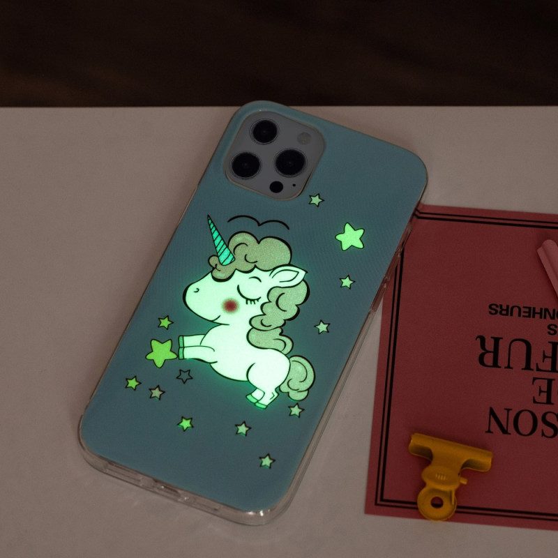 Hoesje voor iPhone 15 Pro Fluorescerende Eenhoorn