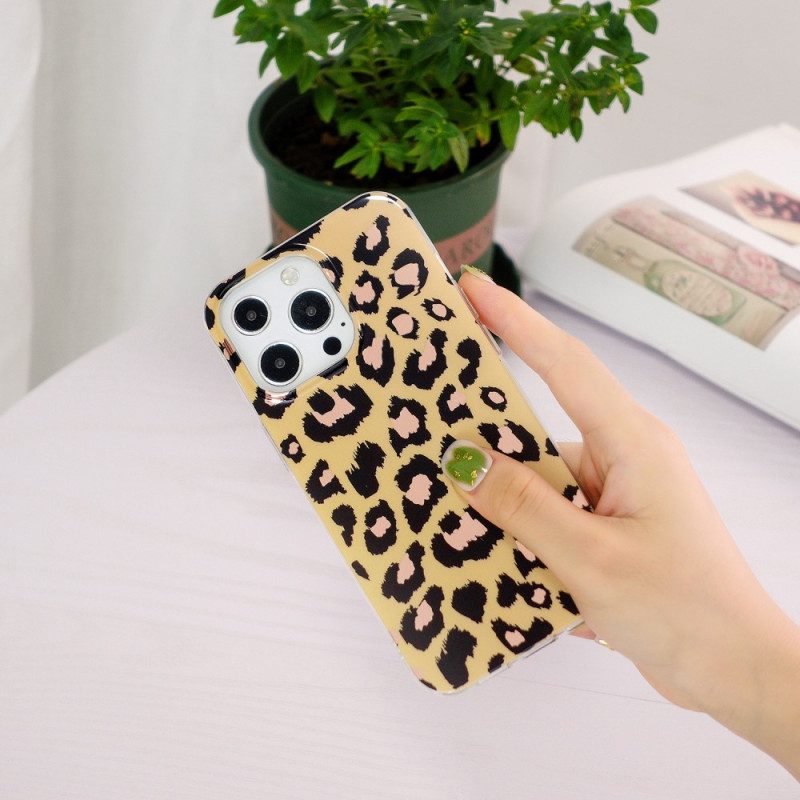 Hoesje voor iPhone 15 Pro Luipaardpatroon