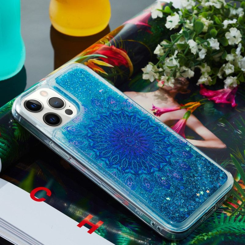 Hoesje voor iPhone 15 Pro Mandala-glitter