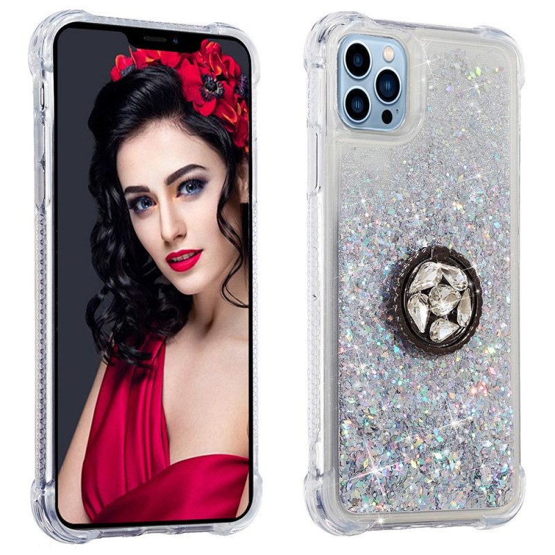 Hoesje voor iPhone 15 Pro Pailletten Met Steunring