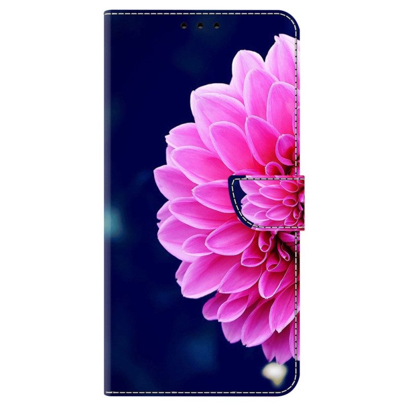 Leren Hoesje voor iPhone 15 Pro Een Bloem