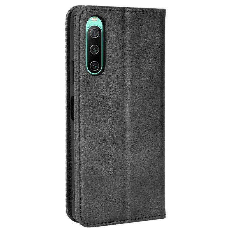 Bescherming Hoesje voor Sony Xperia 10 IV Folio-hoesje Gestileerde Lederen Stijl