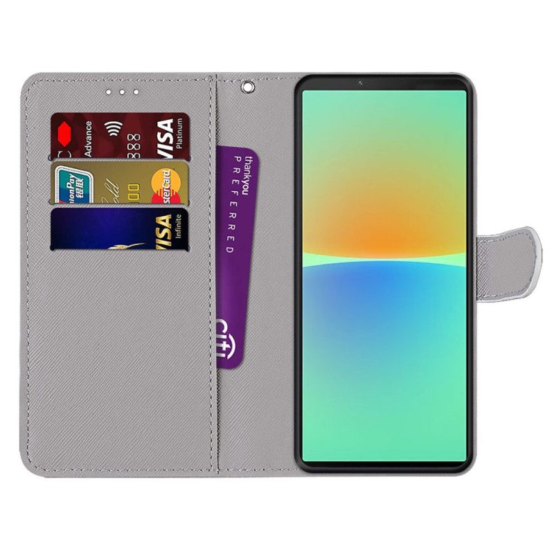 Flip Case voor Sony Xperia 10 IV Geel En Zwart