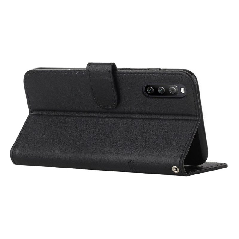 Flip Case voor Sony Xperia 10 IV Geometrische Lederen Stijl Met Riem