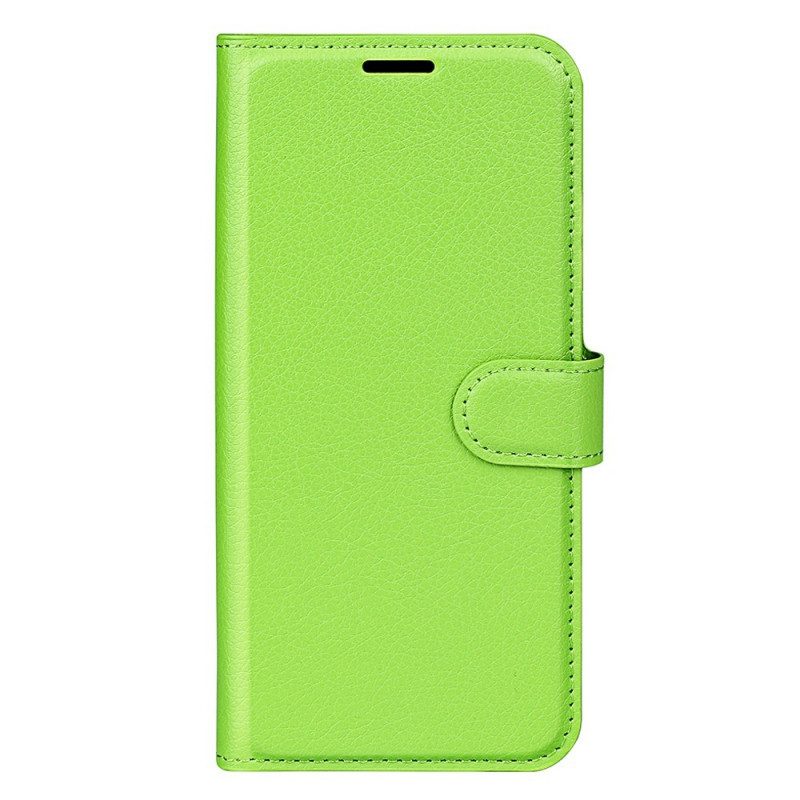 Flip Case voor Sony Xperia 10 IV Klassiek Lychee Kunstleer