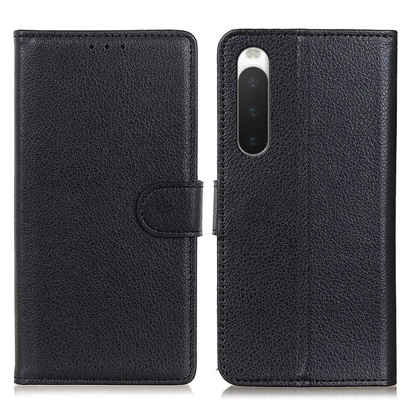 Flip Case voor Sony Xperia 10 IV Traditioneel Kunstleer