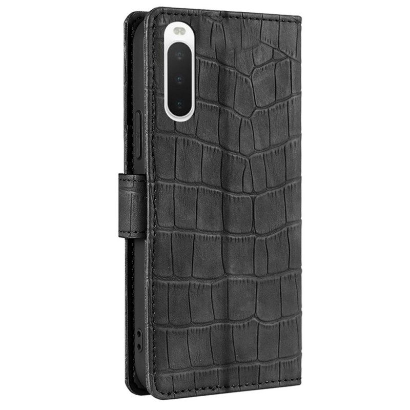 Folio-hoesje voor Sony Xperia 10 IV Krokodillenhuidstijl