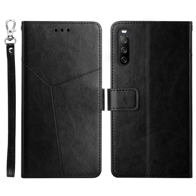 Folio-hoesje voor Sony Xperia 10 IV Met Ketting Y-patroon Met Bandjes