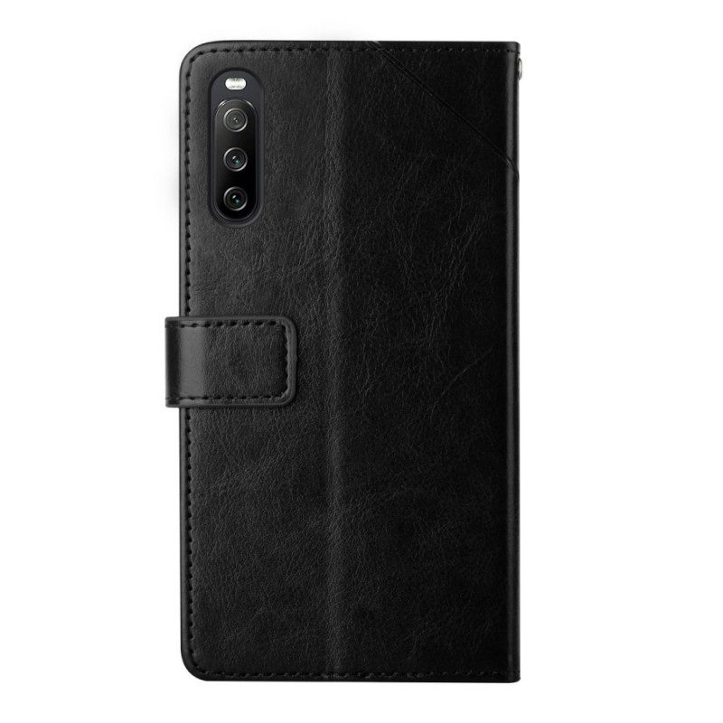 Folio-hoesje voor Sony Xperia 10 IV Met Ketting Y-patroon Met Bandjes