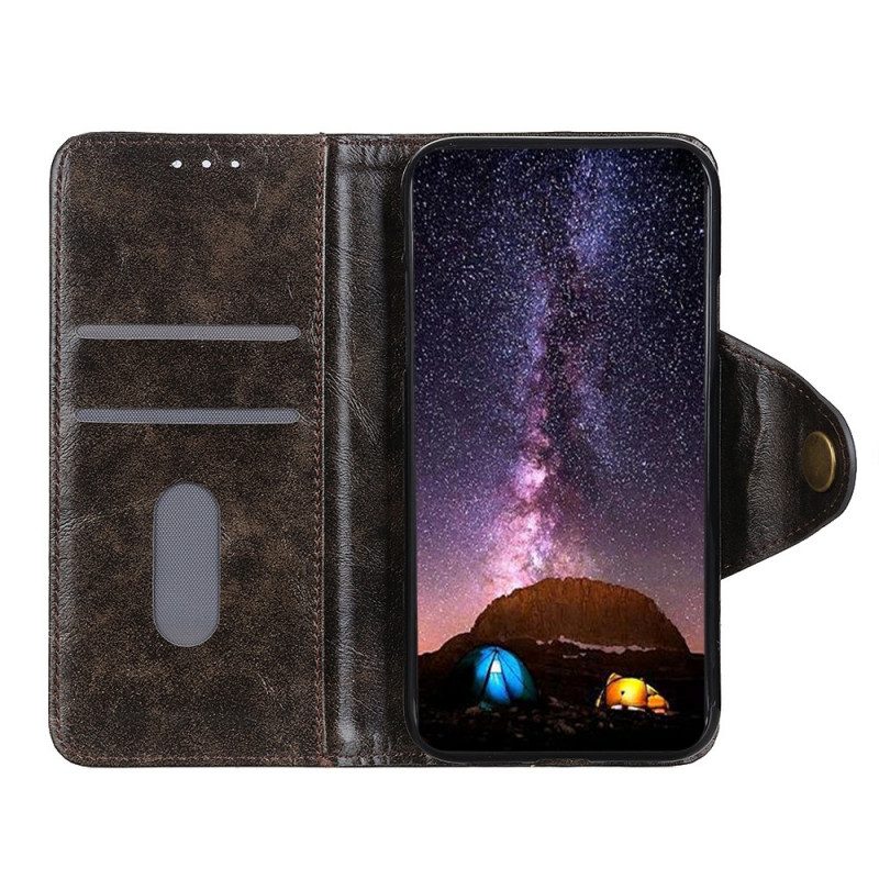 Leren Hoesje voor Sony Xperia 10 IV Sluiting Knop