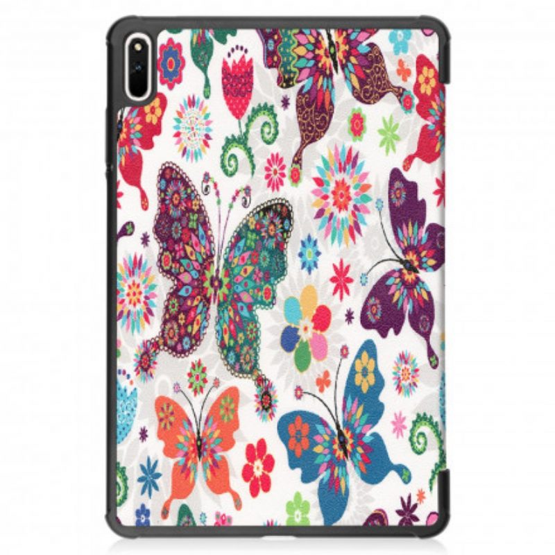 Bescherming Hoesje voor Huawei MatePad 11 (2021) Retro Vlinders En Bloemen