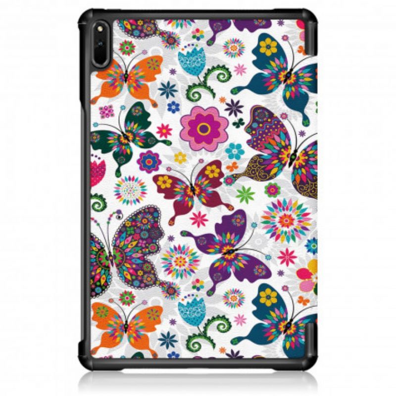 Bescherming Hoesje voor Huawei MatePad 11 (2021) Verbeterde Retro Vlinders En Bloemen