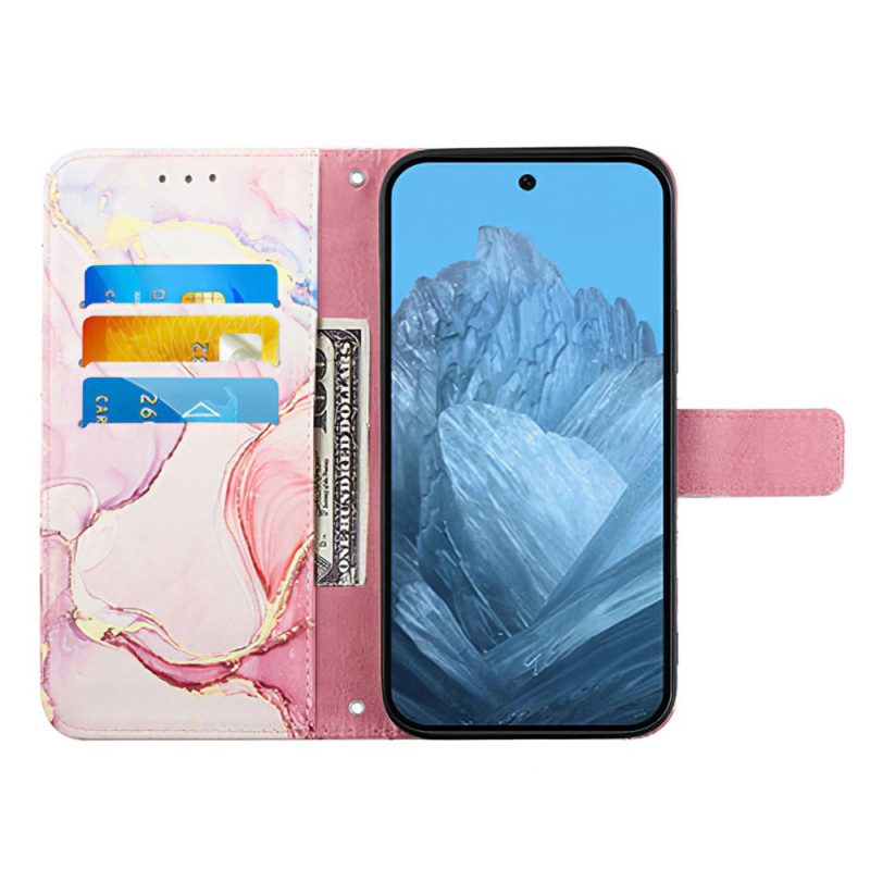 Bescherming Hoesje Google Pixel 9 Pro Gemarmerde Bandjesstijl