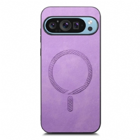 Case Hoesje Google Pixel 9 Pro Telefoonhoesje Ledereffect Compatibel Met Magsafe