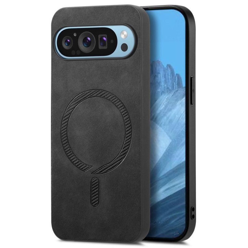 Case Hoesje Google Pixel 9 Pro Telefoonhoesje Ledereffect Compatibel Met Magsafe