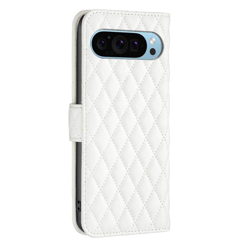 Flip Case Leren Google Pixel 9 Pro Gewatteerde Binfen Kleur