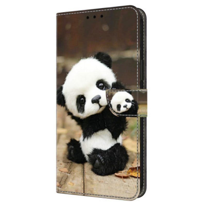 Flip Case Leren Google Pixel 9 Pro Pandapatroon