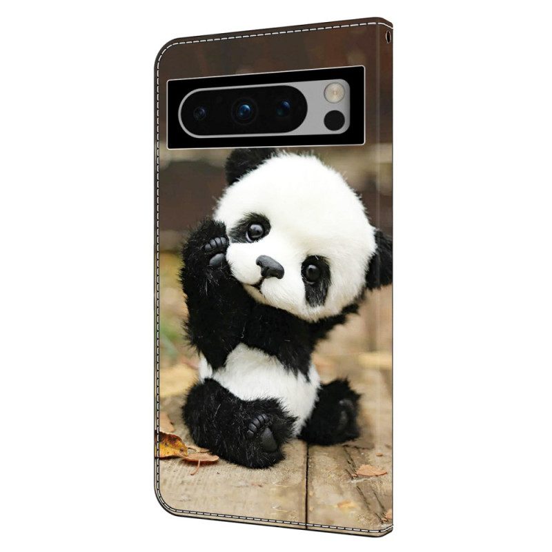 Flip Case Leren Google Pixel 9 Pro Pandapatroon