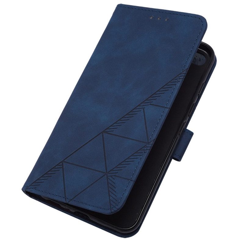 Flip Case Leren Google Pixel 9 Pro Riemdriehoeken