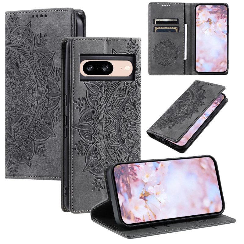 Folio-hoesje Google Pixel 9 Pro Mandala-suède-effect Bescherming Hoesje