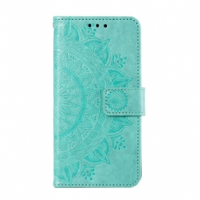 Leren Hoesje Google Pixel 9 Pro Mandala Zon Met Riem Bescherming Hoesje