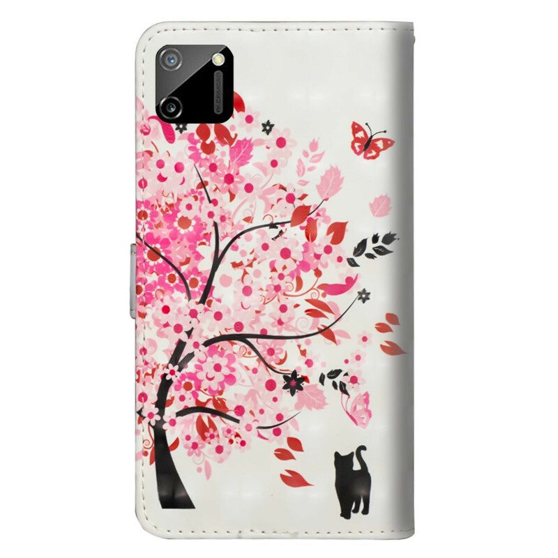 Leren Hoesje voor Realme C11 Roze Boom