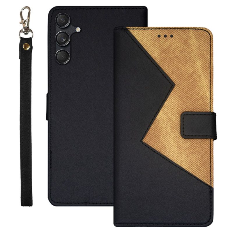 Flip Case Leren Samsung Galaxy M55 5g Tweekleurige Idewei