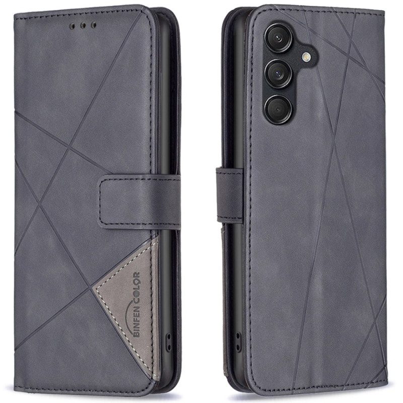 Leren Hoesje Samsung Galaxy M55 5g Geometrie Binfen Kleur