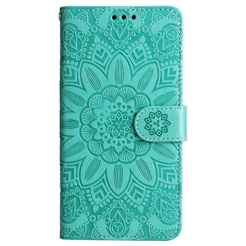 Leren Hoesje Voor Samsung Galaxy M55 5g Mandala Met Koord