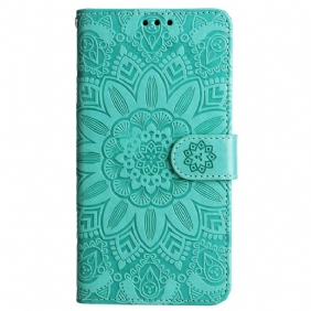 Leren Hoesje Voor Samsung Galaxy M55 5g Mandala Met Koord