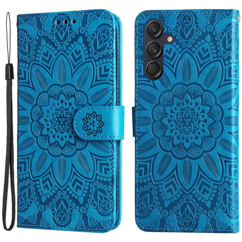 Leren Hoesje Voor Samsung Galaxy M55 5g Mandala Met Koord