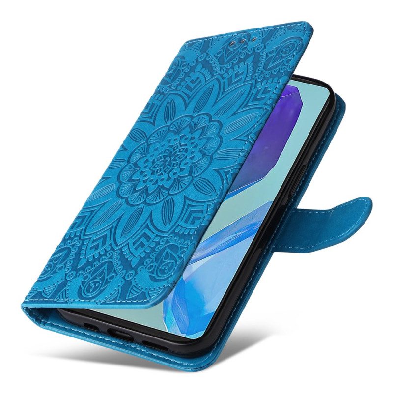 Leren Hoesje Voor Samsung Galaxy M55 5g Mandala Met Koord