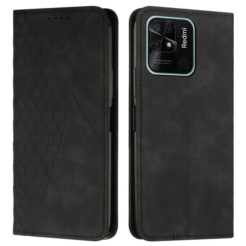 Bescherming Hoesje voor Xiaomi Redmi 10C Folio-hoesje Stijl Leer 3d-patroon