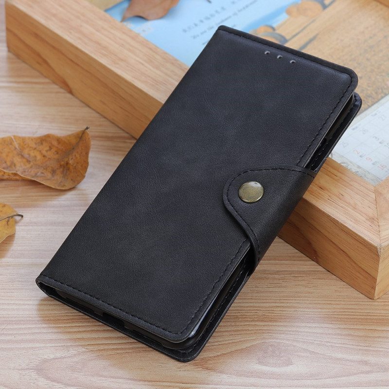 Flip Case voor Xiaomi Redmi 10C Magnetische Knop Van Imitatieleer