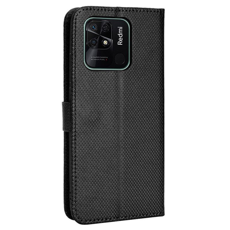 Flip Case voor Xiaomi Redmi 10C Met Ketting Stijlvol Imitatieleer Met Bandjes