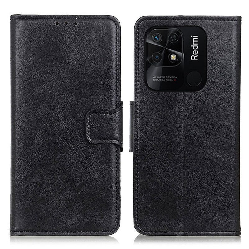 Flip Case voor Xiaomi Redmi 10C Stijl Lederen Gesp Omkeerbaar